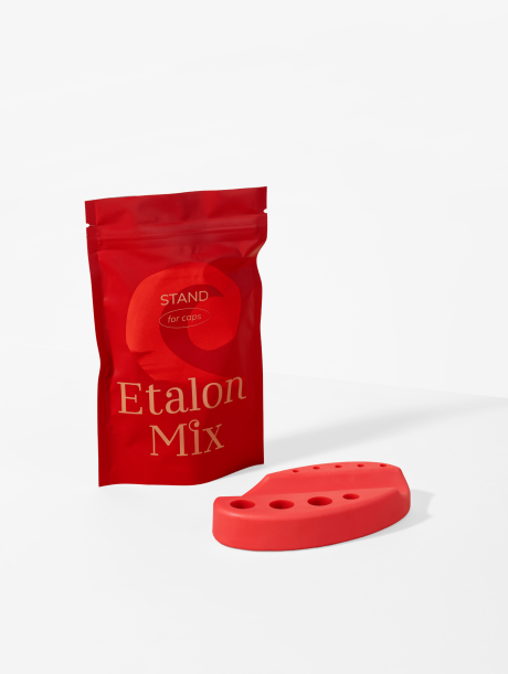 Силиконовая подставка под капсы (красная) Etalon Mix